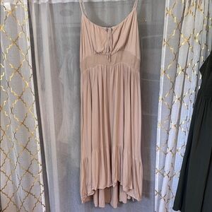 Elegant Beige Spaghetti Strap Dress